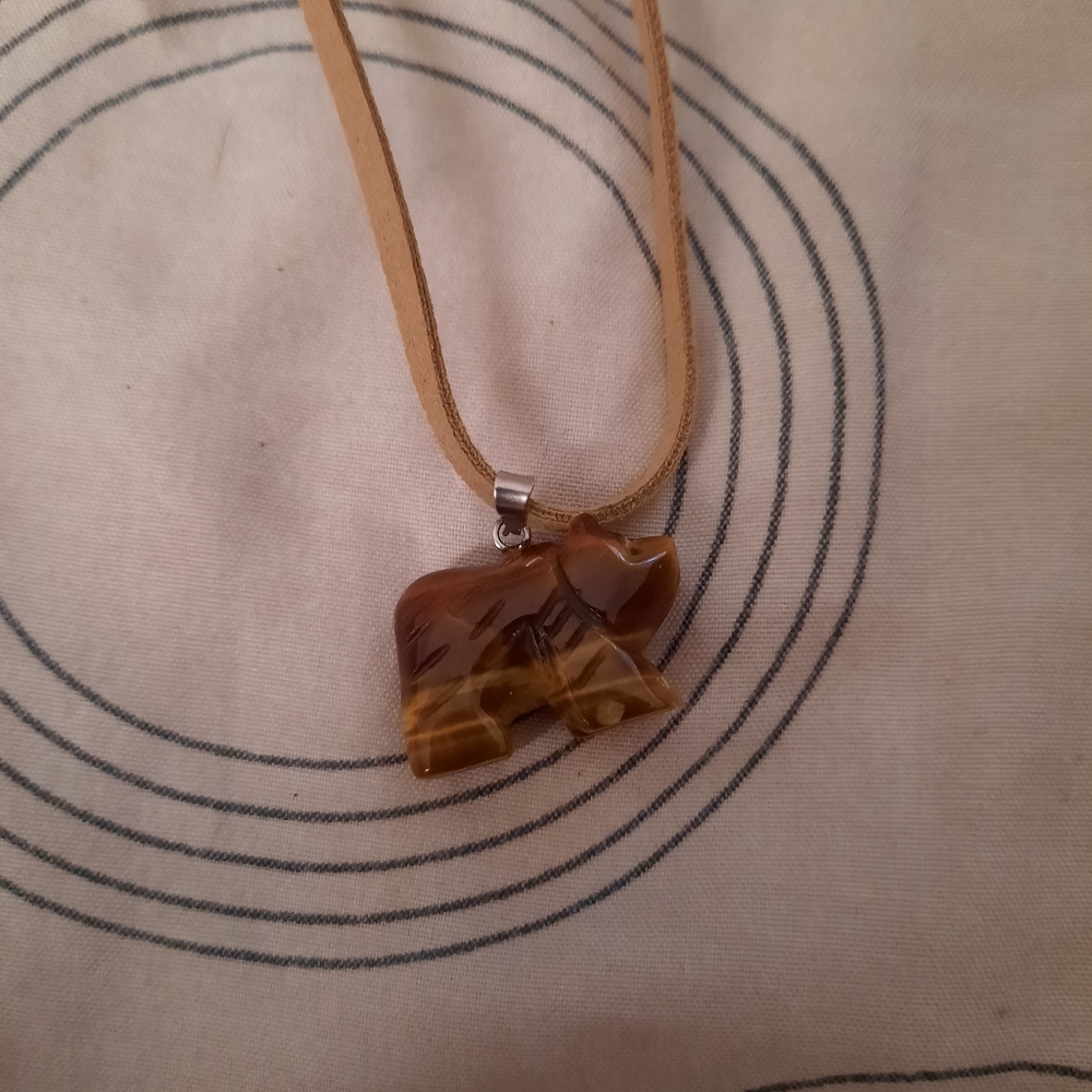 Hand Made Bear totem necklace
